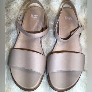 Eileen Fisher Womens Demo Khaki Ankle Strap Sandals Size 11